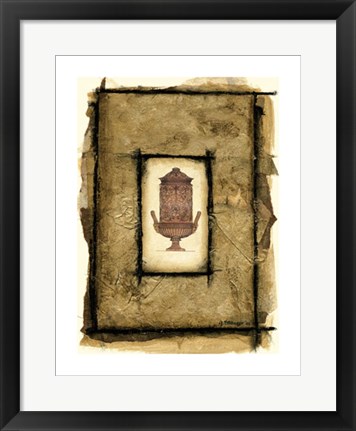 Framed Gilded Urn I Print