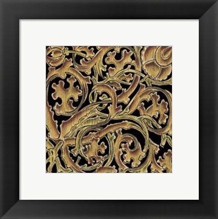 Framed Ornamental Squares I Print