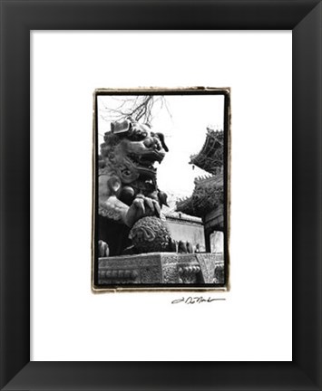 Framed Imperial Lion, Beijing Print