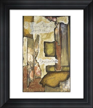 Framed Collage on Art Paper w/Gold III Print