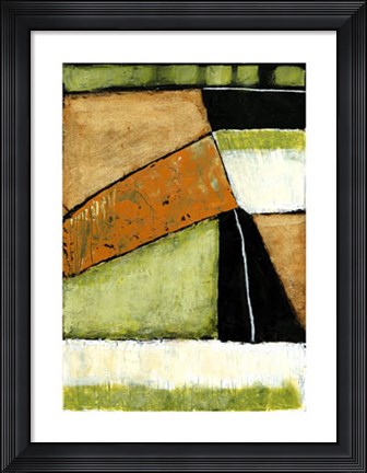 Framed Acid Green Asphalt I Print