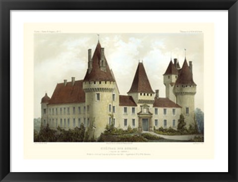 Framed French Chateaux I Print