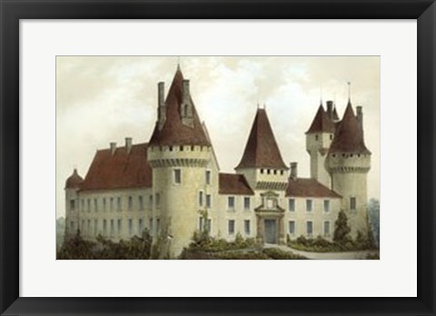 Framed French Chateaux I Print