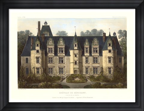 Framed French Chateaux III Print