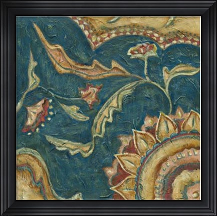 Framed Lapis Paisley I Print