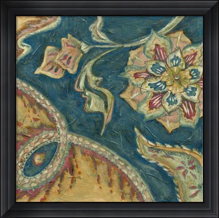 Framed Lapis Paisley IV Print