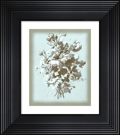 Framed Roses on Blue Print
