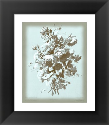 Framed Roses on Blue Print