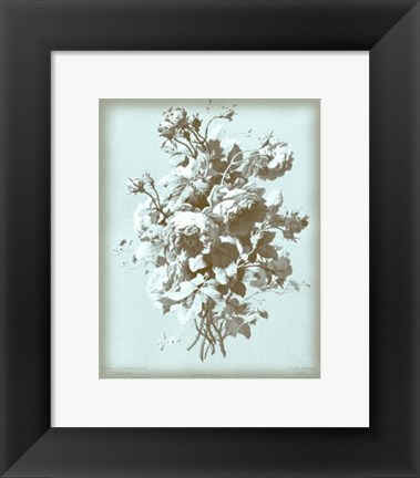 Framed Roses on Blue Print