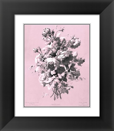 Framed Roses on Pink Print