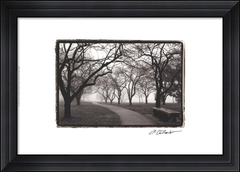 Framed Foggy Morning Walk Print