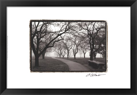 Framed Foggy Morning Walk Print