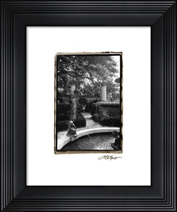 Framed Garden Fountain I Print