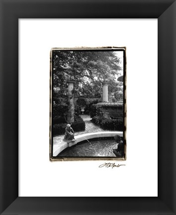 Framed Garden Fountain I Print