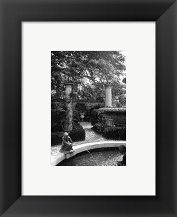 Framed Garden Fountain I Print