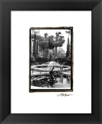 Framed Garden Fountain II Print