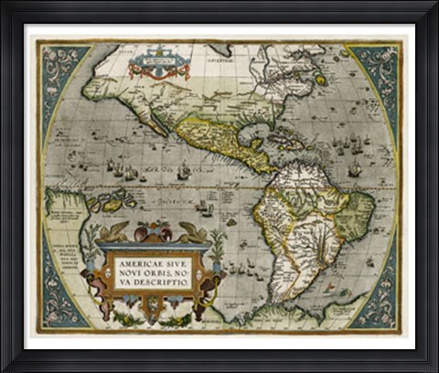 Framed Novi Orbis Map Print