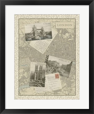 Framed Vintage Map of London Print