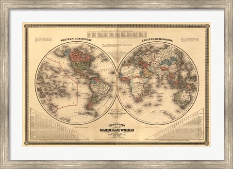 Framed Johnsons Globular World Print