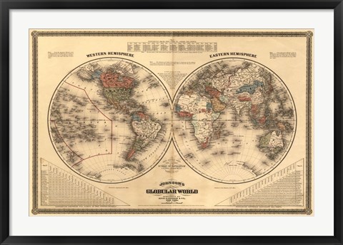 Framed Johnsons Globular World Print