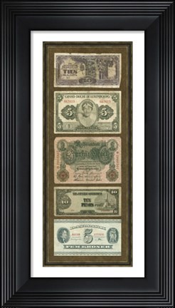 Framed Foreign Currency Panel I Print