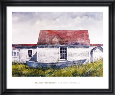 Framed Blue Dory, Monhegan Print