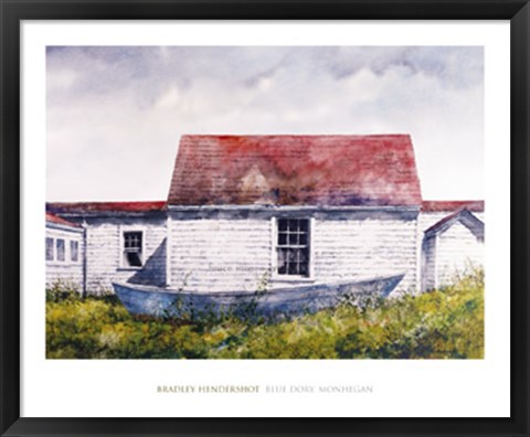 Framed Blue Dory, Monhegan Print