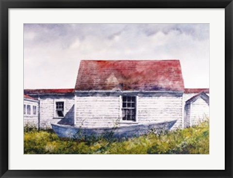 Framed Blue Dory, Monhegan Print