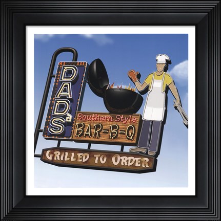 Framed Dad's Southern Style Bar-B-Q Print