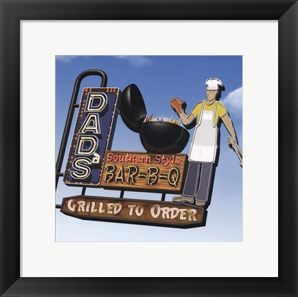 Framed Dad&#39;s Southern Style Bar-B-Q Print