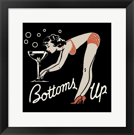 Framed Bottoms Up Print