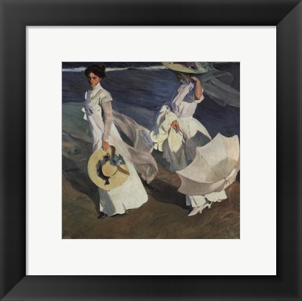 Framed Walk on the Beach Print