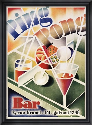 Framed Ping Pong Bar Print