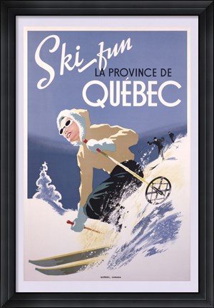 Framed Ski Fun La Province de Quebec, 1948 Print