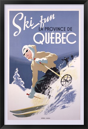 Framed Ski Fun La Province de Quebec, 1948 Print