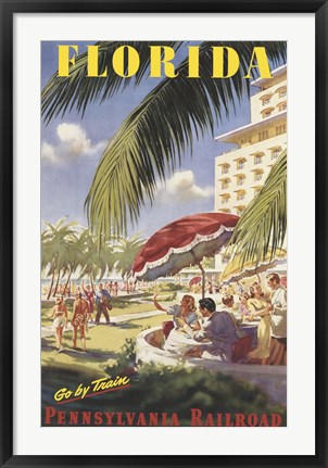 Framed Florida Go by Train Print