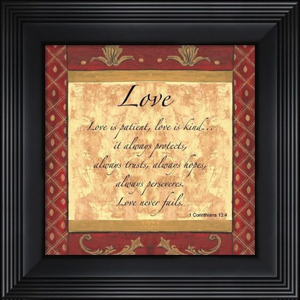 Framed Words to Live By, Traditional - LOVE Print