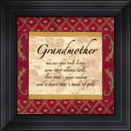 Framed Words to Live By, Traditional - Grandmother Print