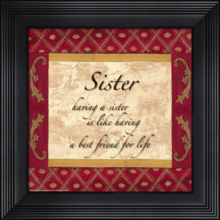 Framed Words to Live By, Traditional - Sister Print