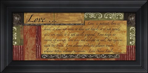 Framed Words to Live By, Panellove (Horizontal) Print