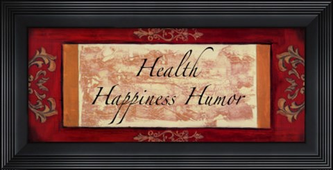 Framed Words to Live By, Traditional - Health Print