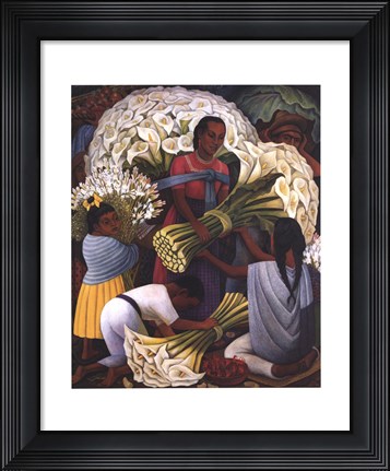 Framed Flower Vendor Print