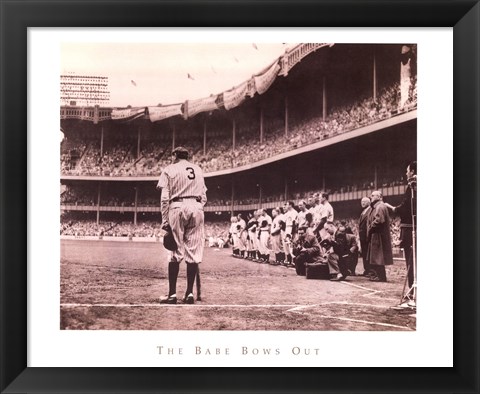 Framed Babe Bows Out, c.1948 Print