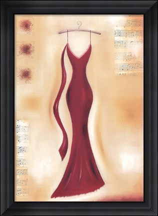 Framed Red Evening Gown II Print