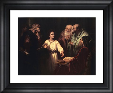 Framed Christ in the Temple Print