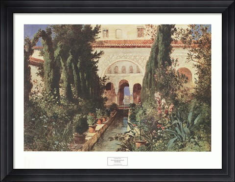 Framed Der Garten des Generalife Bei Graneda Print