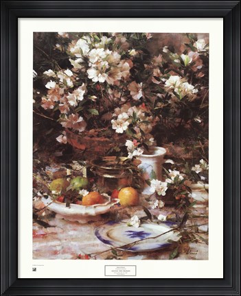 Framed Azaleas and Oranges, 1987 Print
