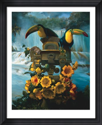 Framed Cascadas de Aguazul Print