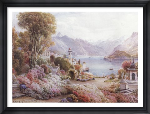 Framed Villa Melzie, Como, Italy Print