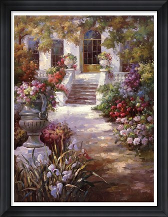 Framed Garden Urn II Print